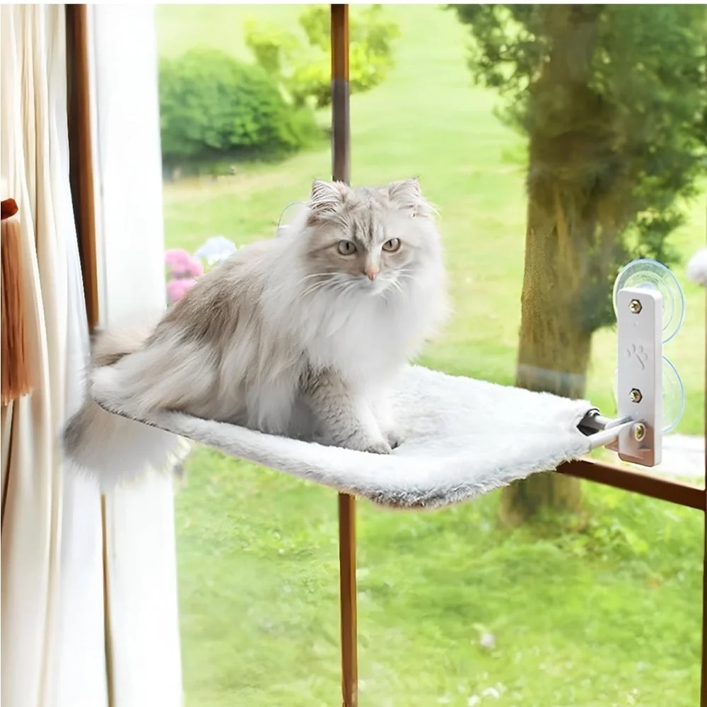Brand New Cat Hammock Strong Window Suction 40 lb Capacity Cozy Indoor Gray Bed